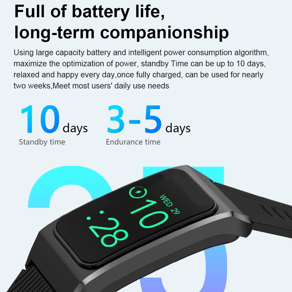 1.98 Inch 2 In 1 Bluetooth Earphone Smart Watch With Ecg & Nfc Support - Black 7