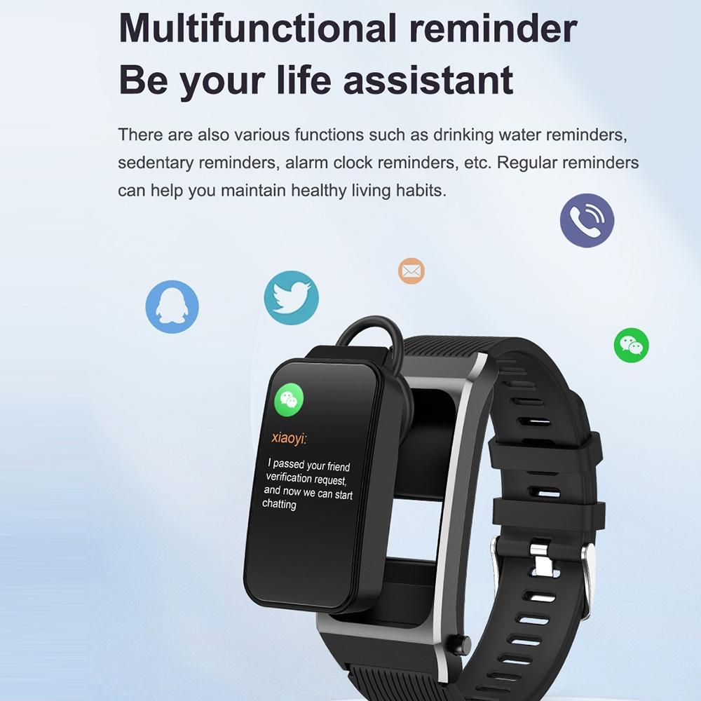 1.98 Inch 2 In 1 Bluetooth Earphone Smart Watch With Ecg & Nfc Support - Black 13