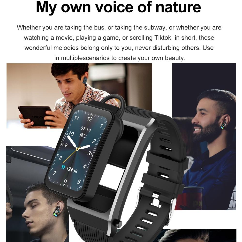 1.98 Inch 2 In 1 Bluetooth Earphone Smart Watch With Ecg & Nfc Support - Black 15