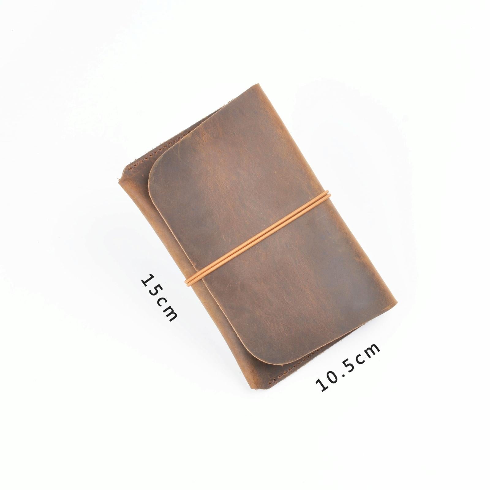 Retro Passport Wallet For Travel Crazy Horse Skin - Brown 3