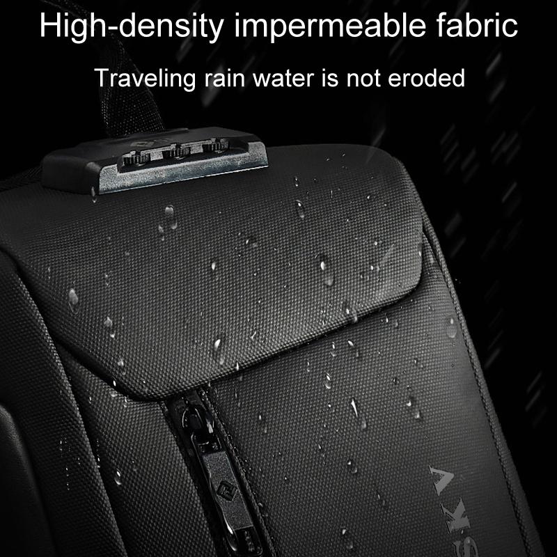 Waterproof Anti Theft Men Crossbody Bag Business Casual Multifunctional - Blue 4