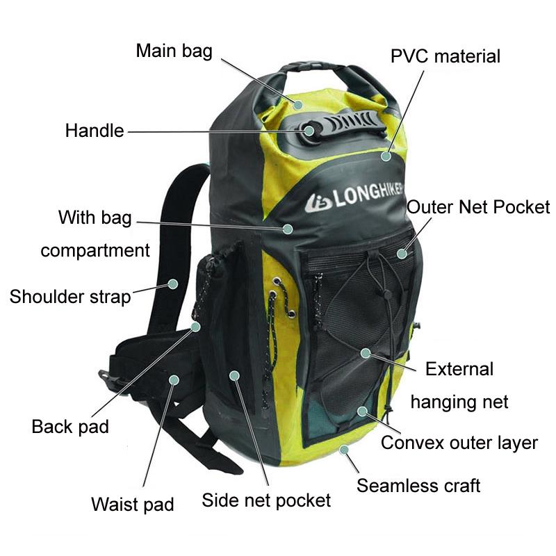 Outdoor Diving Fin Backpack Drifting Swimming Fishing Ski Bag - Yellow 4
