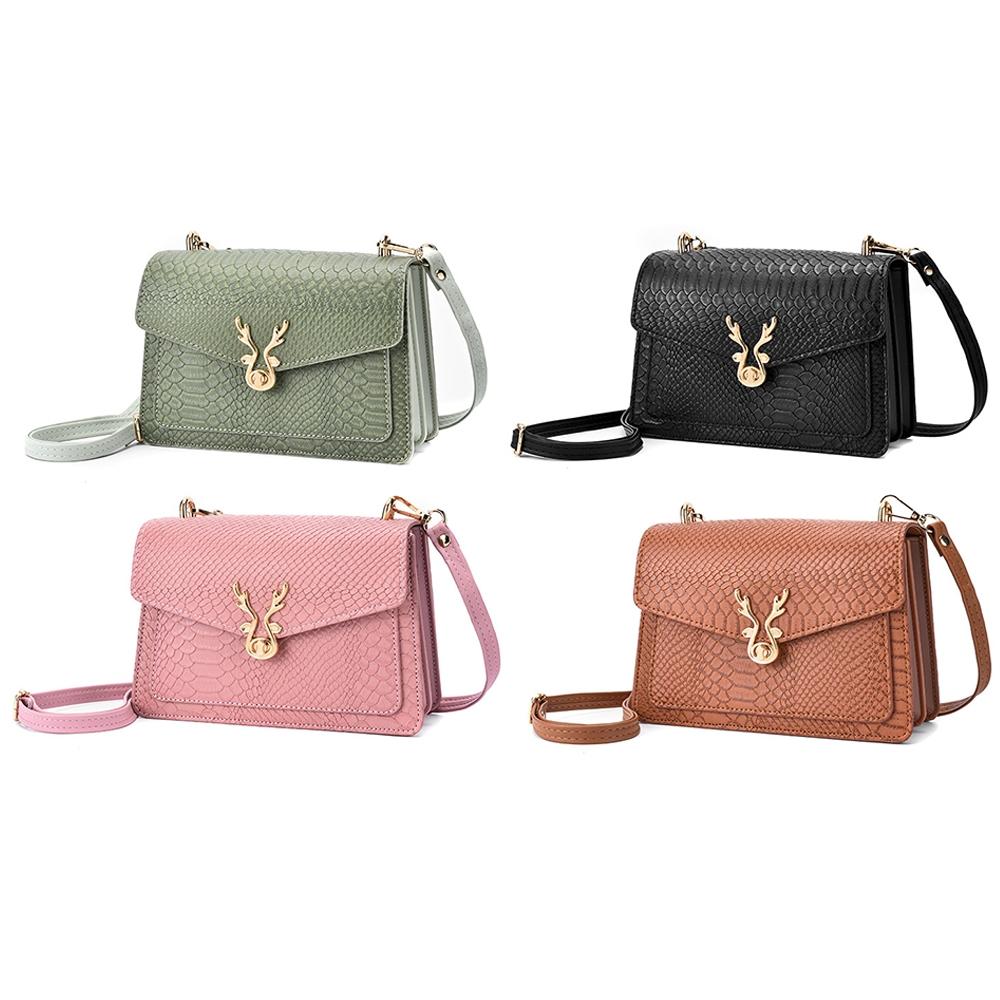 Stylish Crocodile Leather Crossbody Phone Bag - Black 3