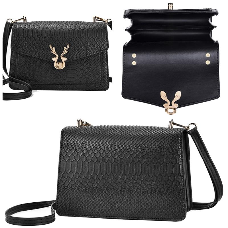 Stylish Crocodile Leather Crossbody Phone Bag - Black 4