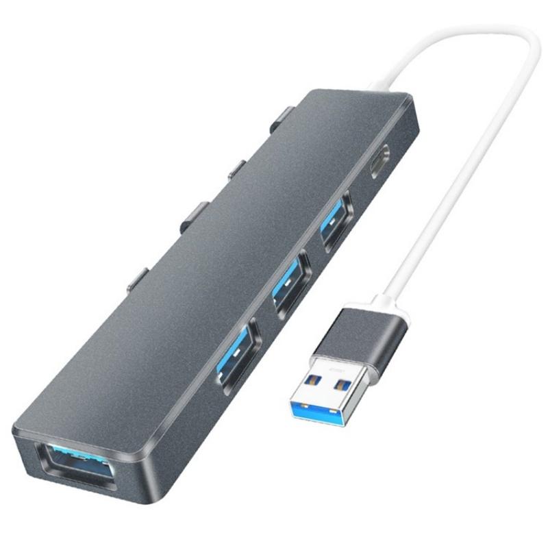 Usb 3.0 Type-C + 4-Port Hub For Laptop Expansion - Grey 9