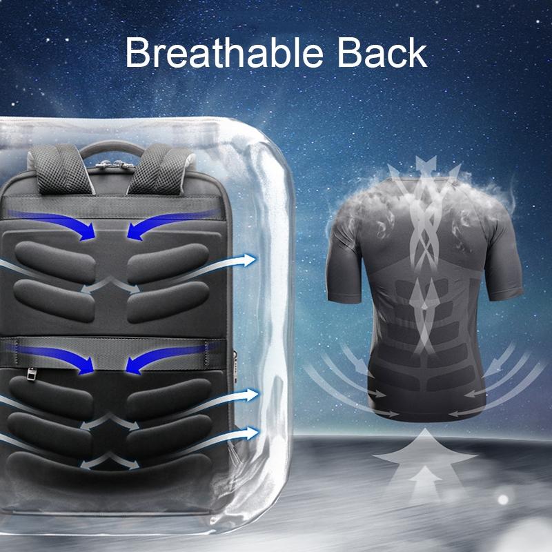 Silver Gray Multifunctional Anti-theft Laptop Backpack with Usb Charging Hole 5