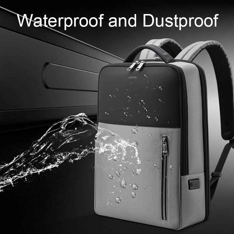 Silver Gray Multifunctional Anti-theft Laptop Backpack with Usb Charging Hole 7