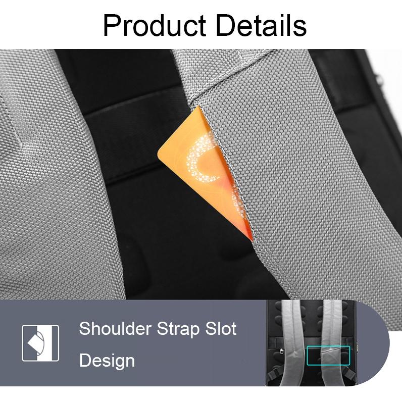 Silver Gray Multifunctional Anti-theft Laptop Backpack with Usb Charging Hole 8