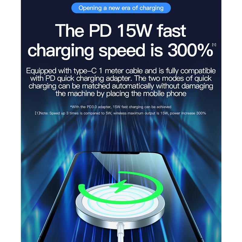 15W Magnetic Wireless Charger White 9