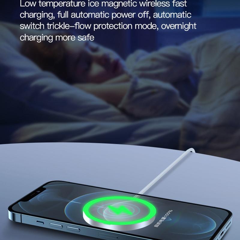 15W Magnetic Wireless Charger White 13