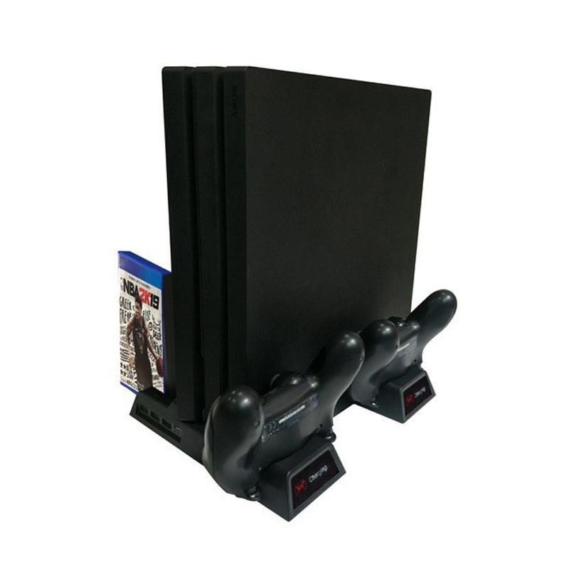 Vertical Cooling Stand with Dual Controller Charger for Ps4 - Black 4