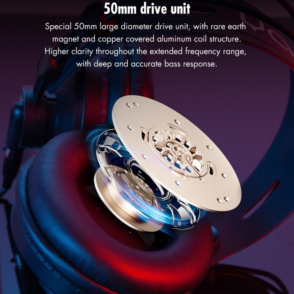 Foldable Lightweight Recording Headphones Gold 5