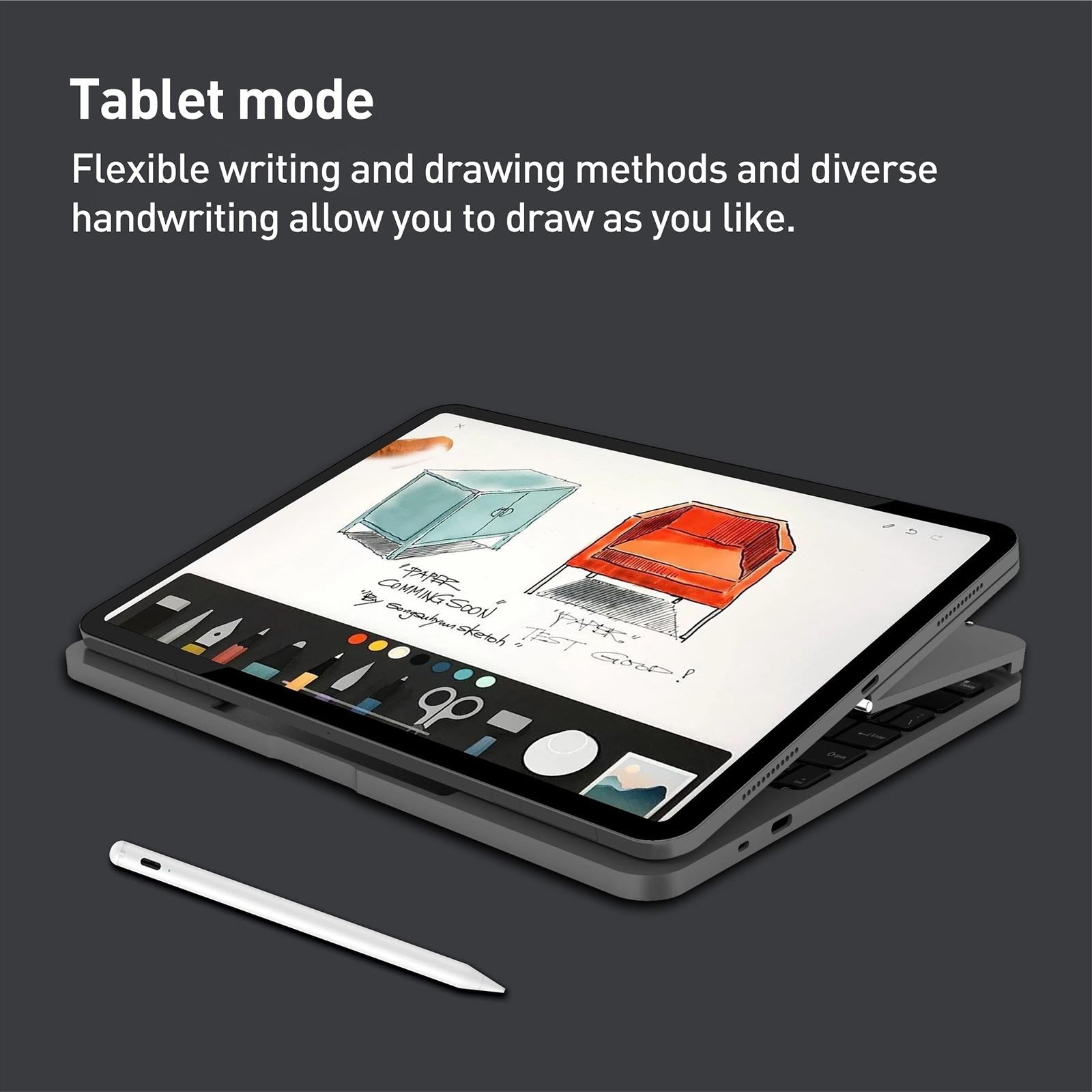 Bluetooth Touch Keyboard Leather Case - Aluminum Alloy - Grey - For Ipad Pro 11 2022/2021/2020/2018/Air 4/5 10