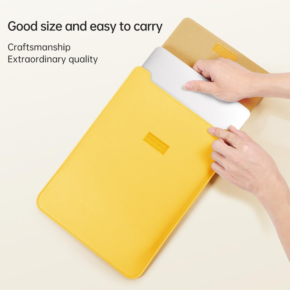 11 / 12 Inch Leather Computer Bag - Lightweight & Portable - 4 in 1 - Yellow 4