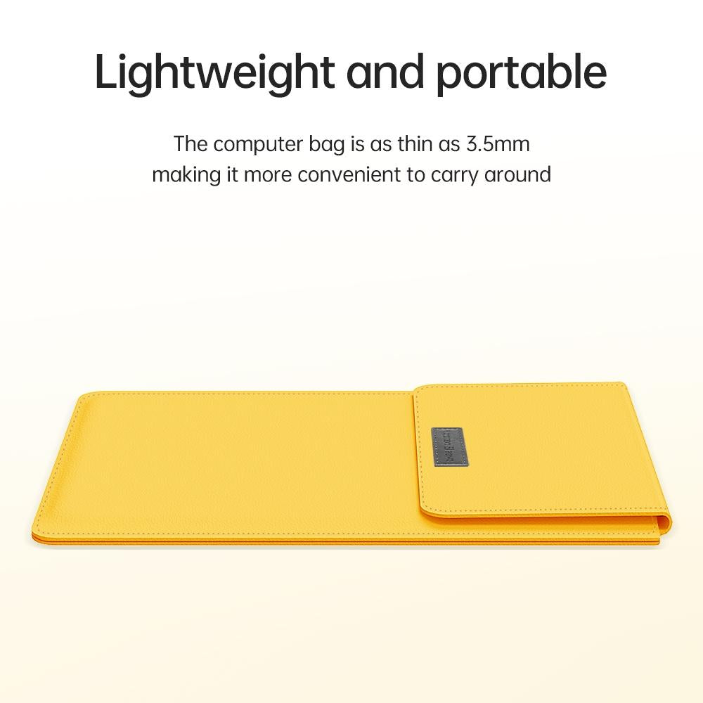 11 / 12 Inch Leather Computer Bag - Lightweight & Portable - 4 in 1 - Yellow 8