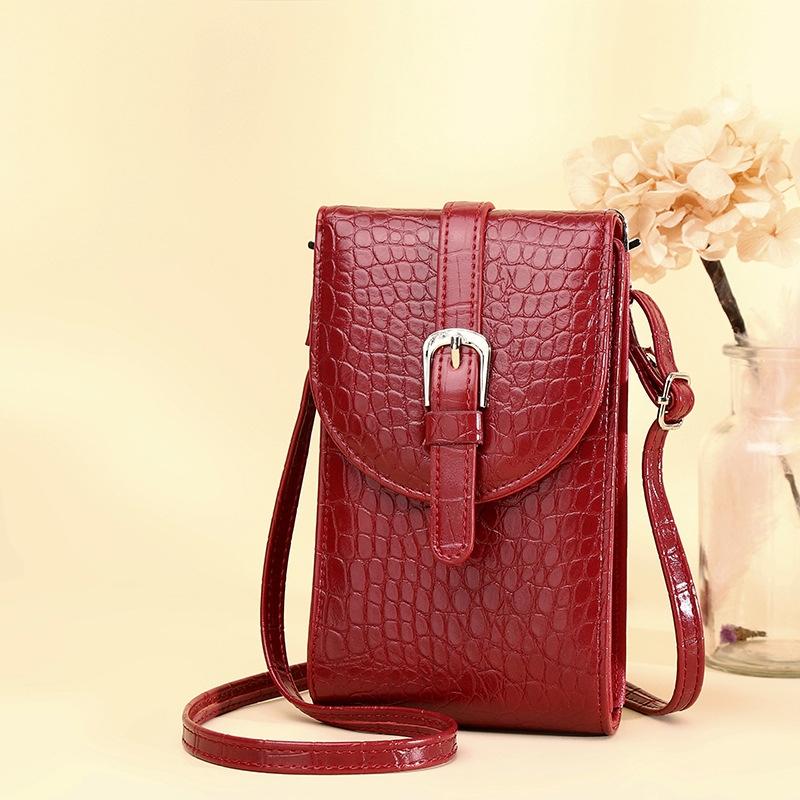 Stylish Crocodile Print Shoulder Bag - Red 9