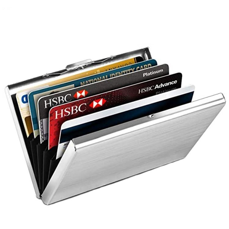 Secure Aluminum Business Card Holder - Rfid Protected - Black