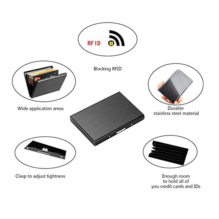 Secure Aluminum Business Card Holder - Rfid Protected - Black 4