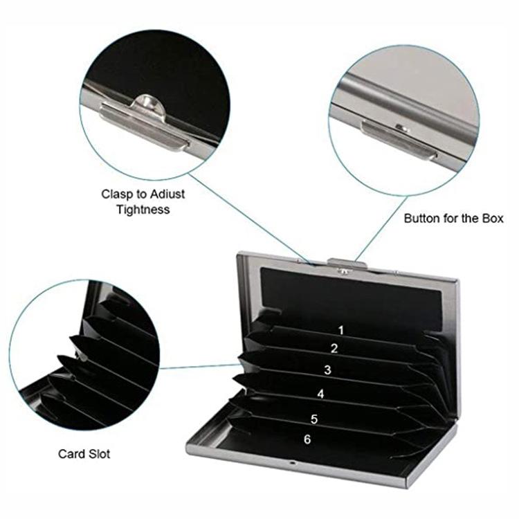 Secure Aluminum Business Card Holder - Rfid Protected - Black 5