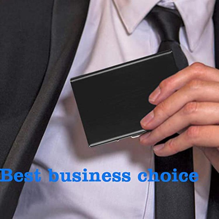 Secure Aluminum Business Card Holder - Rfid Protected - Black 6
