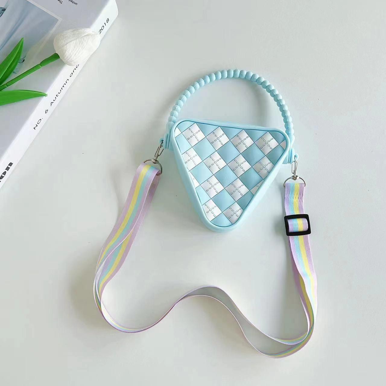Mini Diamond Shaped Silicone Shoulder Bag - Rosered 13