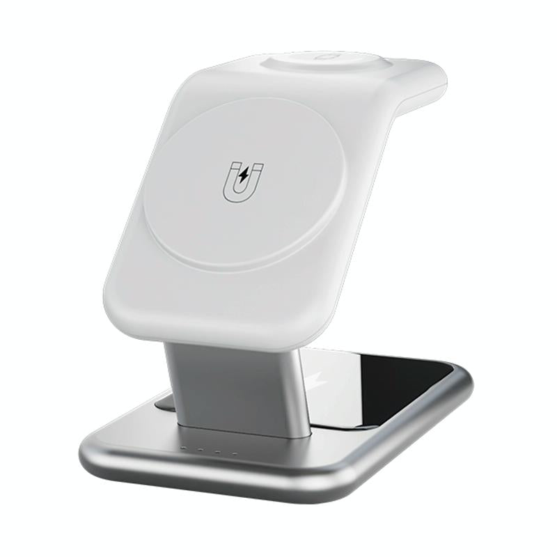 15W 3 In 1 Magnetic Wireless Charger - White 12
