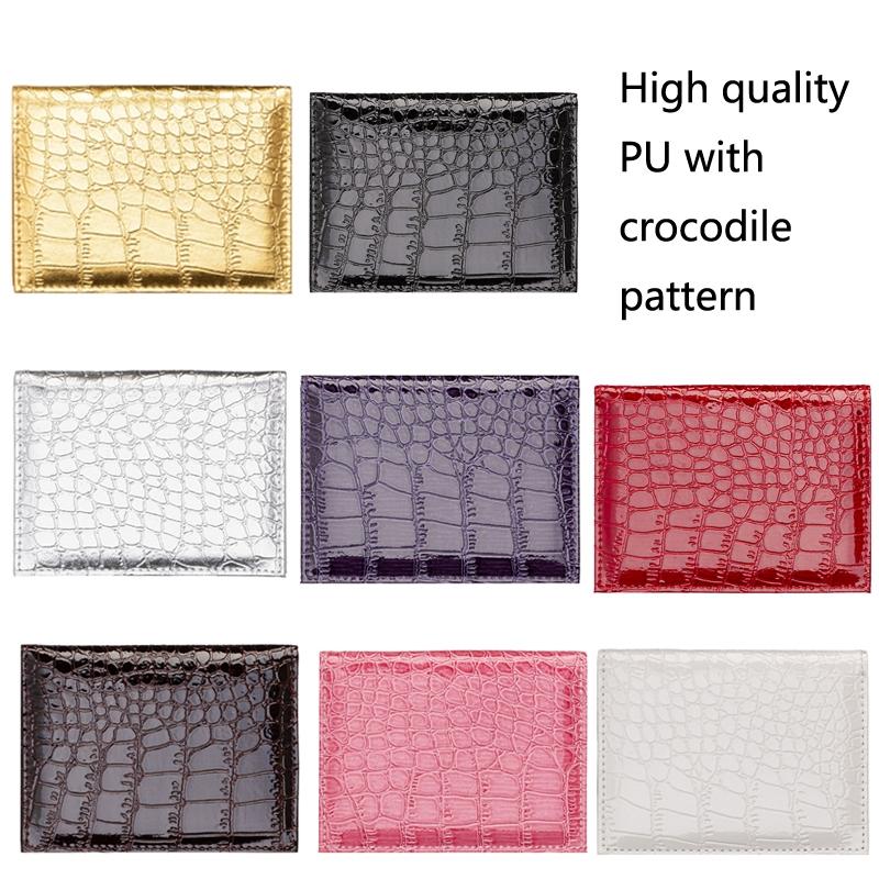 Pu Crocodile Pattern Card Holder Fits Cdc Documents - Red 3