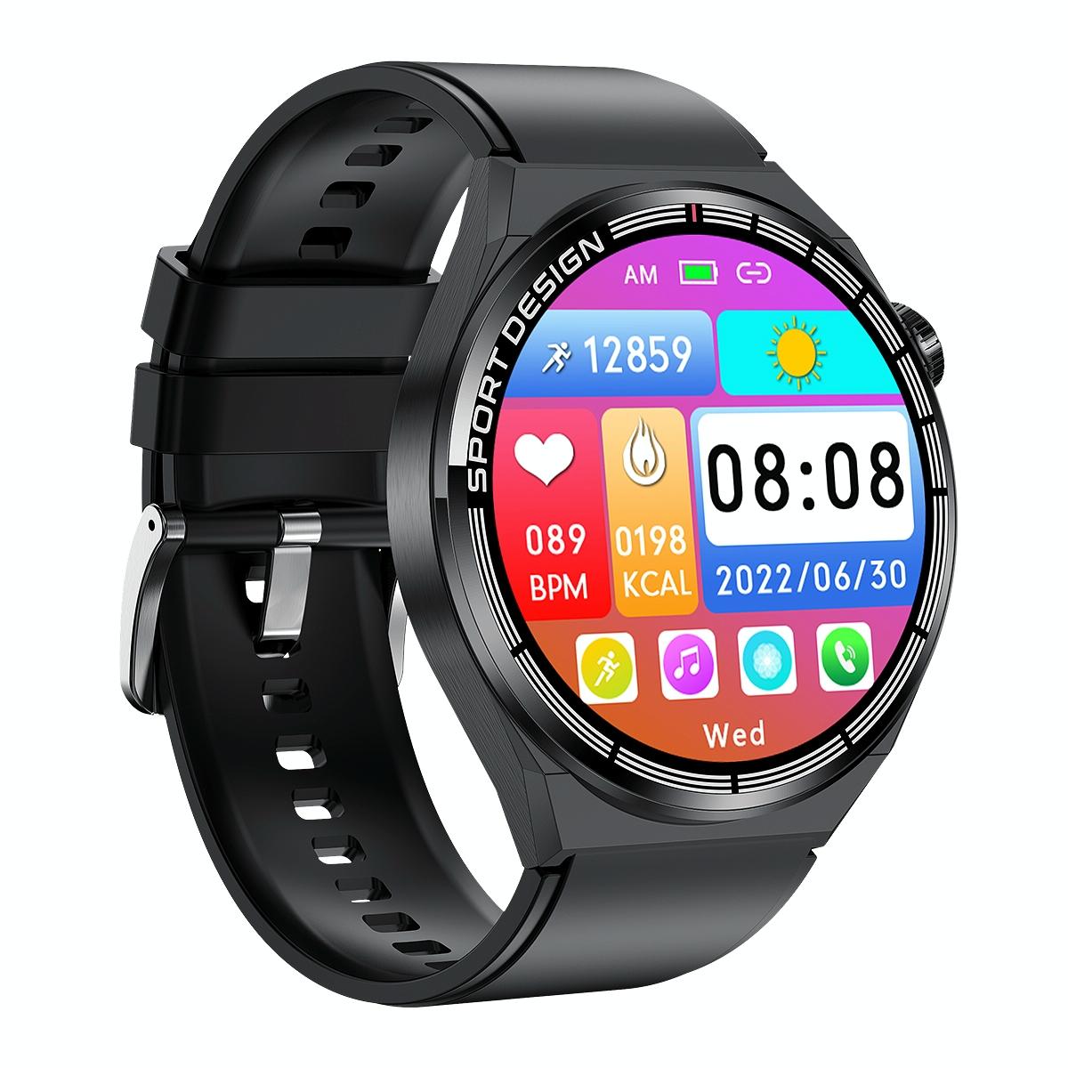 1.60 Inch Black Dial Silicone Band Ip68 Waterproof Smart Watch Support Bluetooth Call Black 3