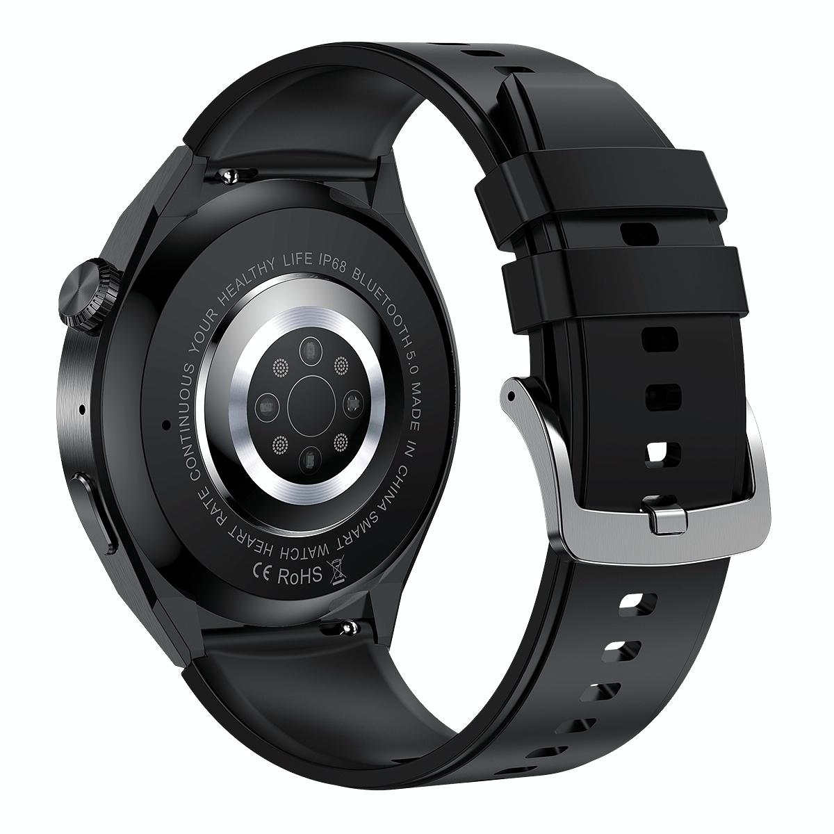 1.60 Inch Black Dial Silicone Band Ip68 Waterproof Smart Watch Support Bluetooth Call Black 4