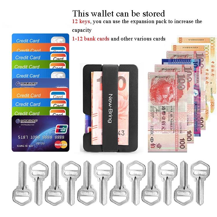 Multifunctional Edc Wallet For Keys & U Disk New Bring Metal Card Holder - Black 5