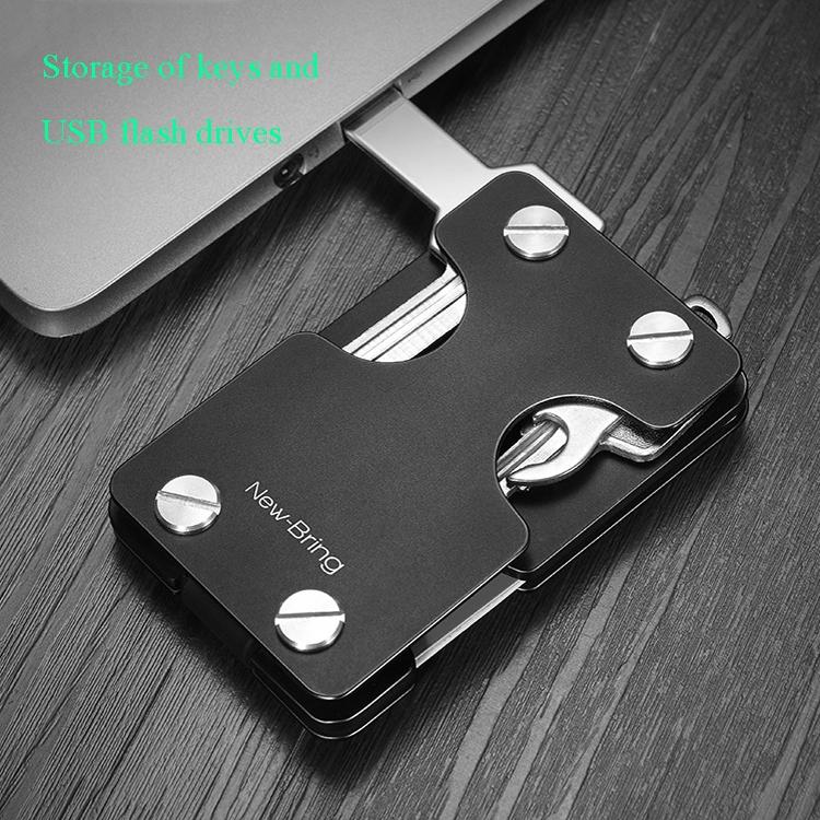 Multifunctional Edc Wallet For Keys & U Disk New Bring Metal Card Holder - Black 6