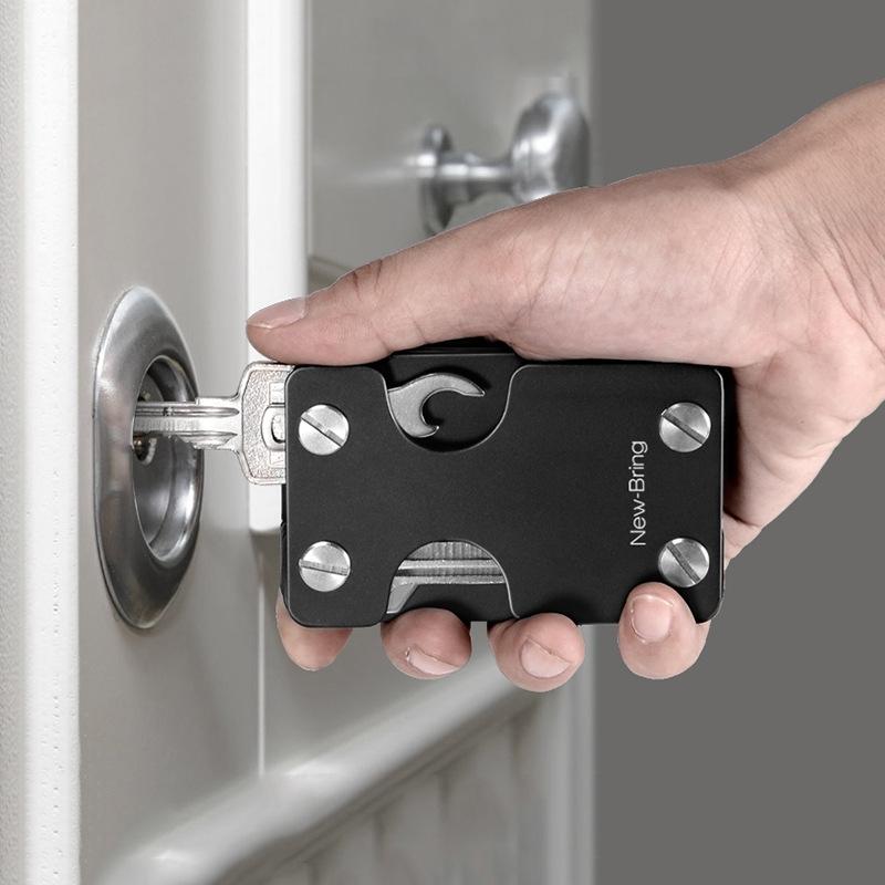 Multifunctional Edc Wallet For Keys & U Disk New Bring Metal Card Holder - Black 7