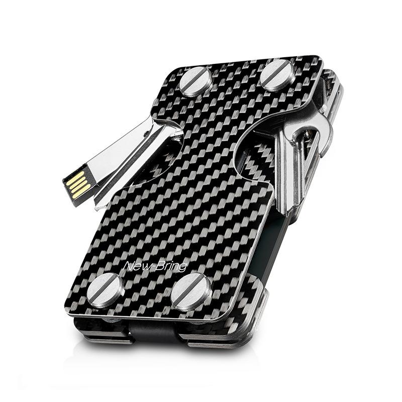 Multifunctional Edc Wallet For Keys & U Disk New Bring Metal Card Holder - Black 10