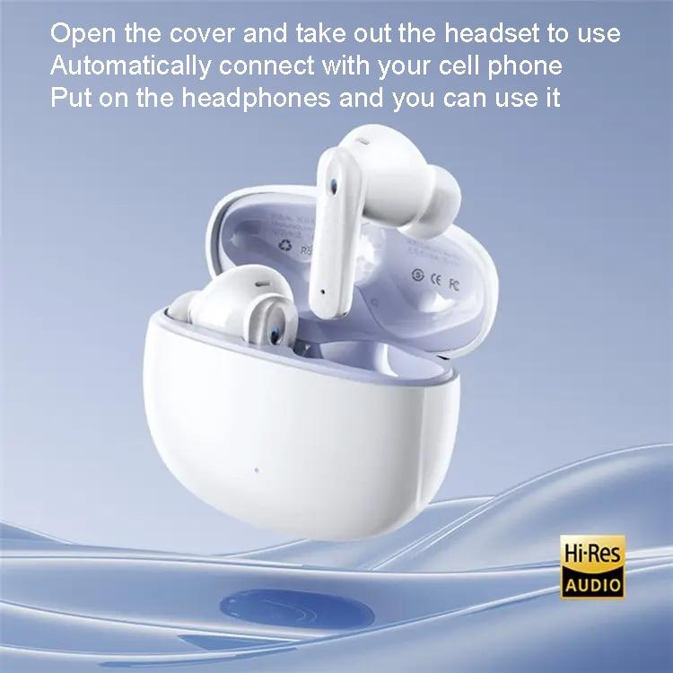 Wireless Dual Noise-cancelling Bluetooth Earphones for Music and Calls - Ivory White 3