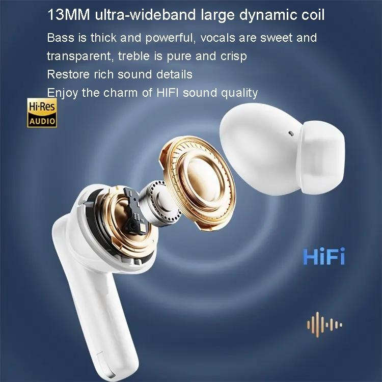 Wireless Dual Noise-cancelling Bluetooth Earphones for Music and Calls - Ivory White 6