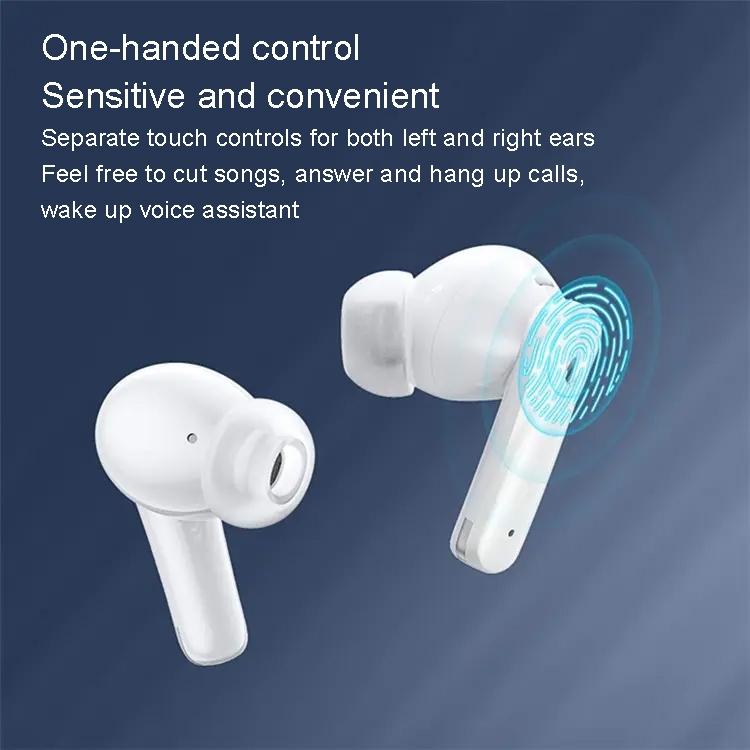 Wireless Dual Noise-cancelling Bluetooth Earphones for Music and Calls - Ivory White 7