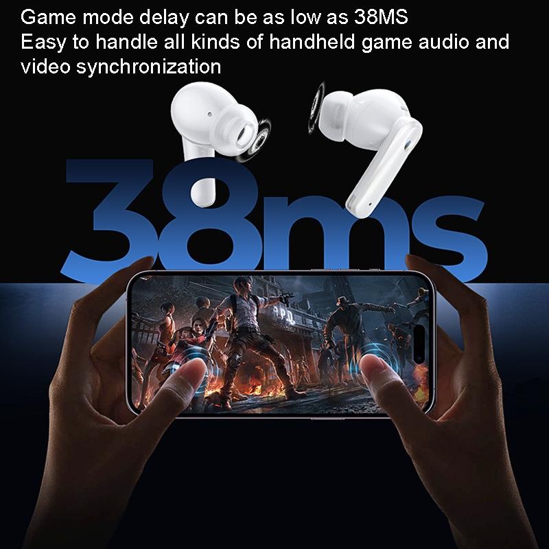 Wireless Dual Noise-cancelling Bluetooth Earphones for Music and Calls - Ivory White 11