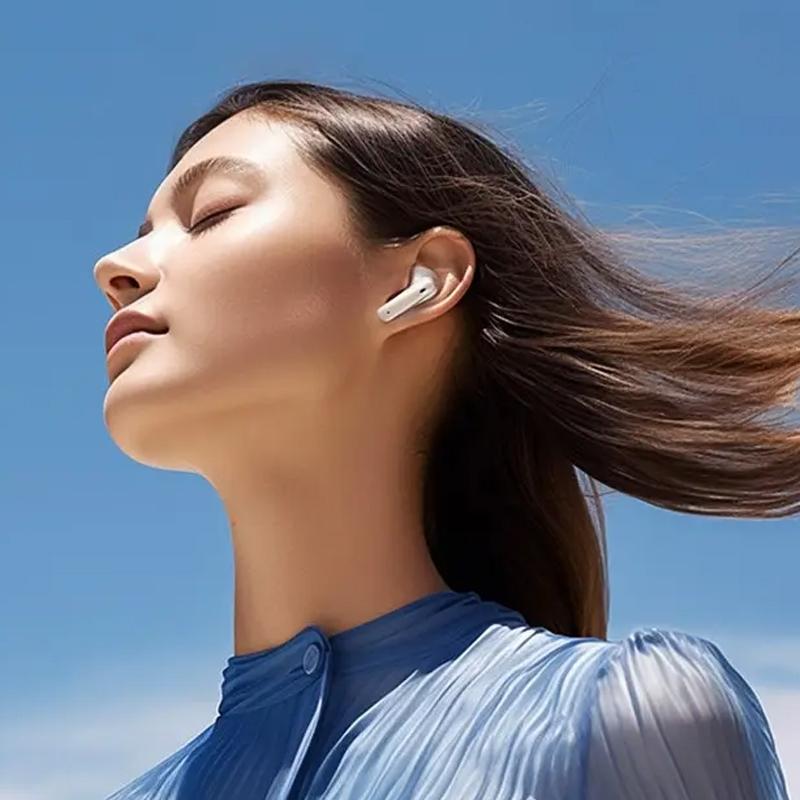 Wireless Dual Noise-cancelling Bluetooth Earphones for Music and Calls - Ivory White 12