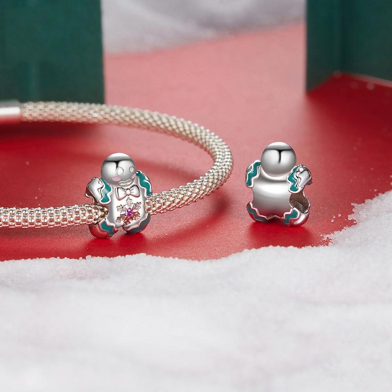 925 Sterling Silver Gingerbread Man Bracelet Charm 5