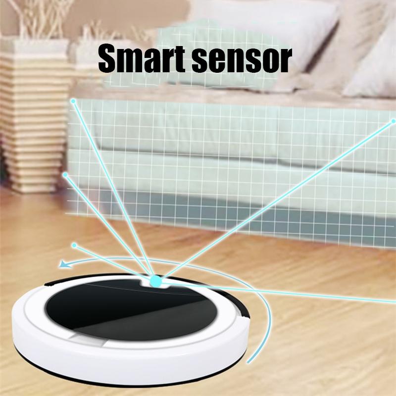 Smart Home Sweeping Robot with Remote Control and Large Suction - White Black 6