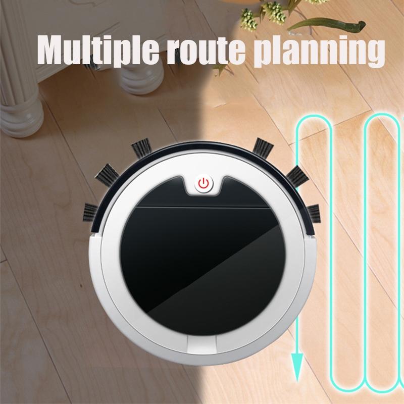 Smart Home Sweeping Robot with Remote Control and Large Suction - White Black 9