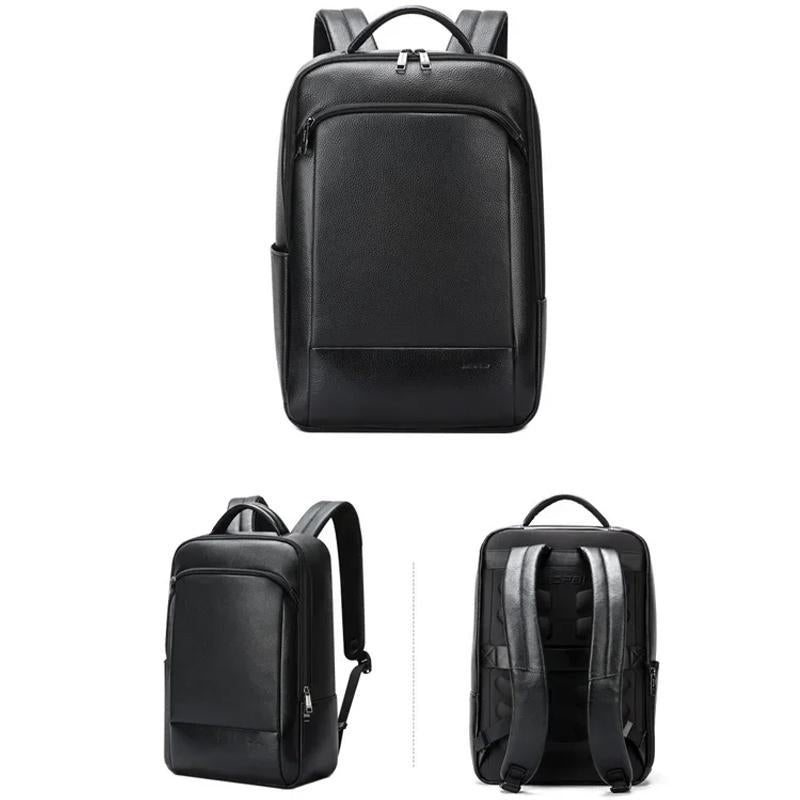 Large Business Laptop Backpack in First-layer Cowhide - Black 3