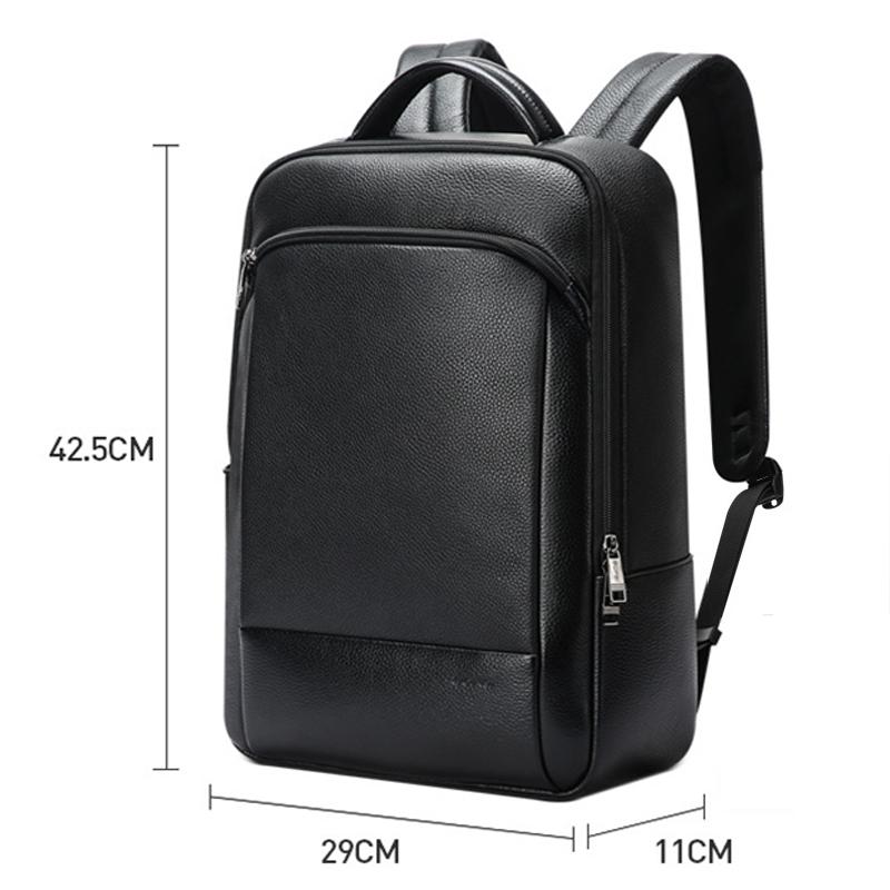 Large Business Laptop Backpack in First-layer Cowhide - Black 5