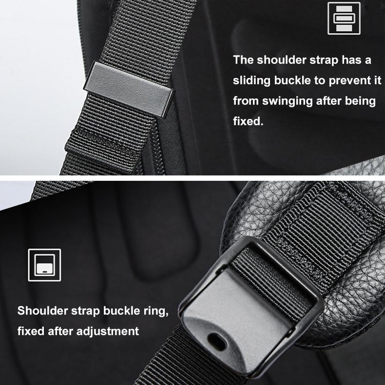 Large Business Laptop Backpack in First-layer Cowhide - Black 11