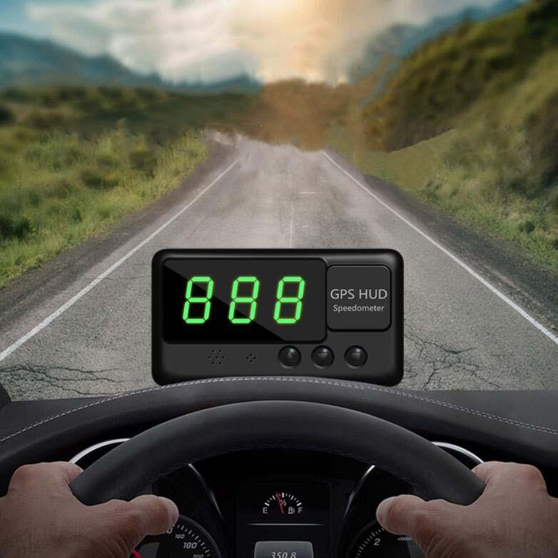 Universal Car Hud Speed Meter 3 Inch Projection Gps Display Black
