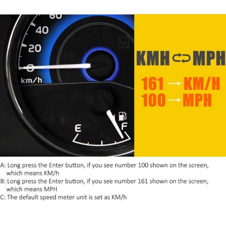 Universal Car Hud Speed Meter 3 Inch Projection Gps Display Black 6