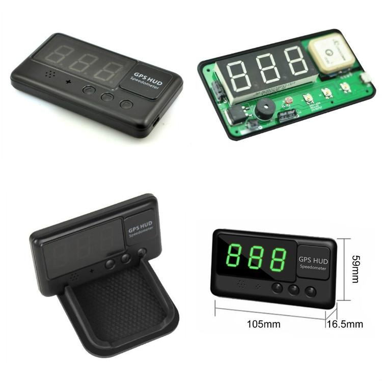 Universal Car Hud Speed Meter 3 Inch Projection Gps Display Black 7
