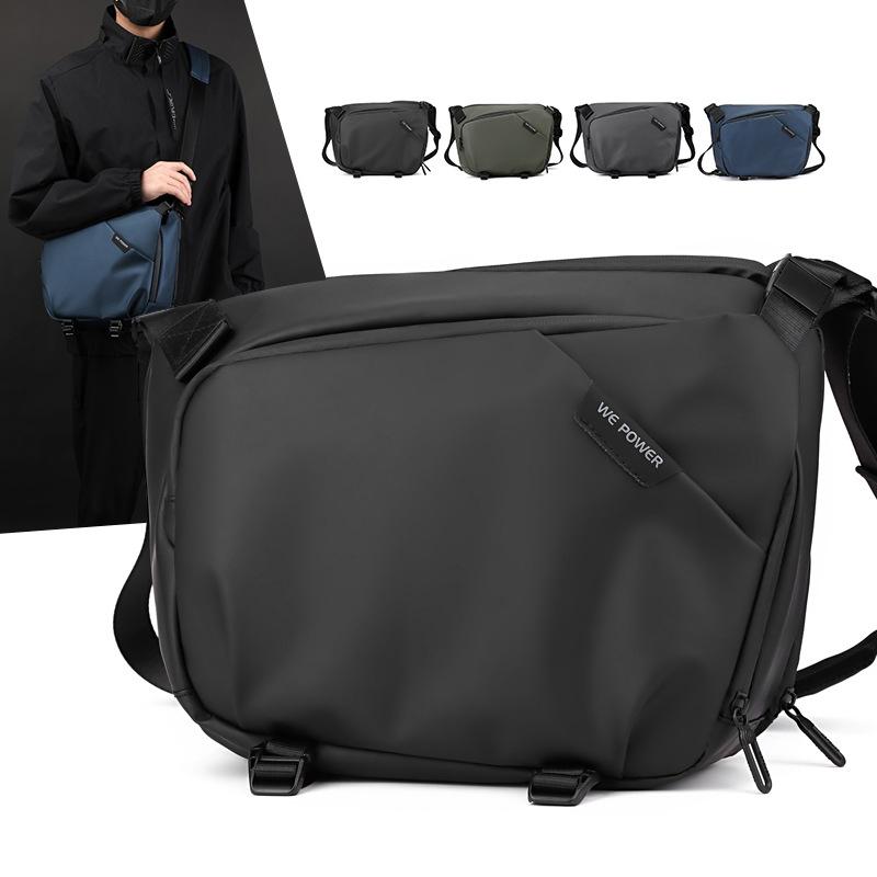 Waterproof Men Crossbody Bag Large Capacity Multifunctional Shoulder Bag - Black 3