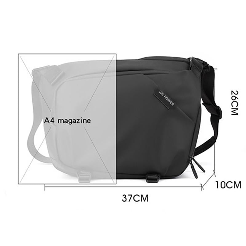 Waterproof Men Crossbody Bag Large Capacity Multifunctional Shoulder Bag - Black 5