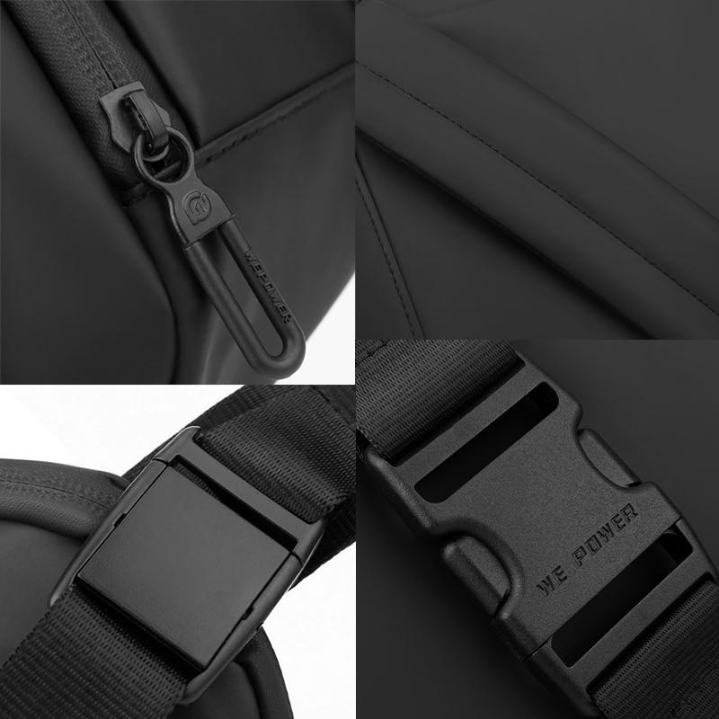 Waterproof Men Crossbody Bag Large Capacity Multifunctional Shoulder Bag - Black 6
